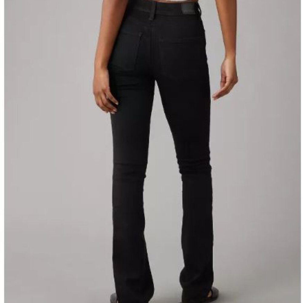 AE High waisted skinny kick jeans- black onyx